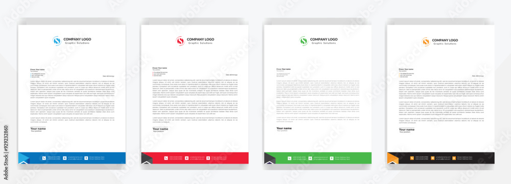 Modern corporate letterhead template design. Creative and Professional business letterhead design template . Letter head stationery layout vector design. Letterhead template in flat style design.