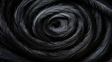 Canvas Print - Swirling black feather pattern