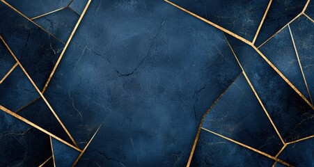 abstract dark blue and gold geometric background