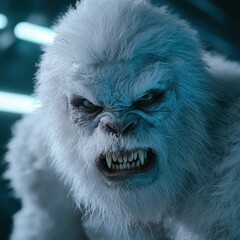 Wall Mural - Ferocious Yeti Creature with Piercing Eyes