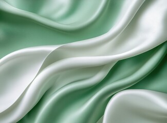 Poster - Elegant green satin fabric background