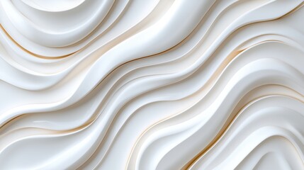 Canvas Print - abstract wavy white and gold background