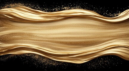 Wall Mural - Flowing golden waves of luxury