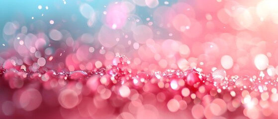 Canvas Print - Pink-blue backdrop with numerous tiny bubbles at the base