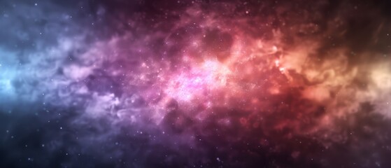 Wall Mural - stars filling the expanse, pink, blue, and purple clouds intermingling with them