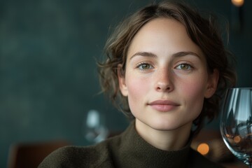 Wall Mural - Portrait of a thoughtful young woman