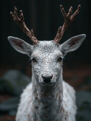 Poster - Cracked deer antlers close-up