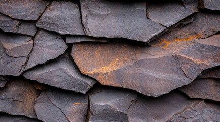 Canvas Print - Textured slate rock wall background