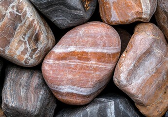 Sticker - Closeup of colorful natural stones and rocks