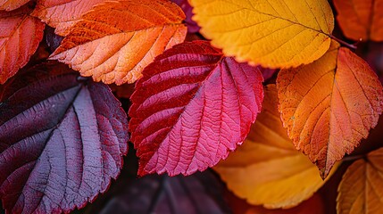 Wall Mural - Fall botany leaves in the Autumn season. Outdoor foliage with copy space