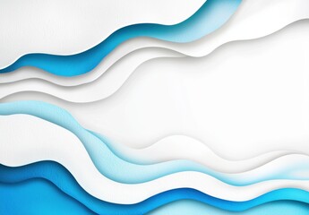 Canvas Print - abstract wavy blue and white background