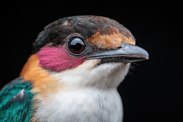 Poster - Colorful bird with vibrant feathers and large eyes