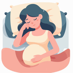 Canvas Print - pregnant woman sleeping vector set