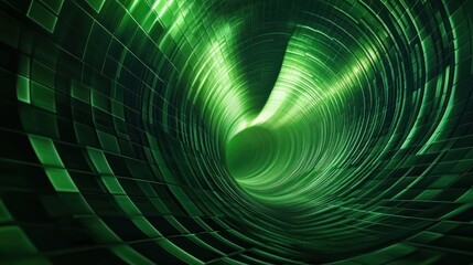 Canvas Print - Abstract Green Tunnel - Digital Art