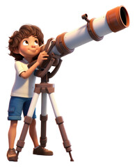 Poster - PNG Telescope child photography binoculars.