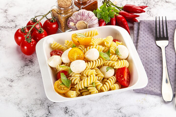 Poster - Italian pasta with mozzarella and tomato