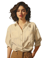 Poster - PNG Portrait blouse sleeve shirt.