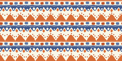 Aufkleber - Seamless pattern of hills and repeating shapes.