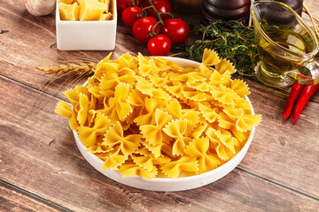 Sticker - Raw dry Italian pasta - farfalle