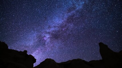 Wall Mural - Milky Way Galaxy in West Sky 24mm Rock Formation