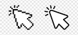 © icons gate - mouse cursor click icon, pixel style, computer clicking arrow - Mouse arrow pointer icon symbol