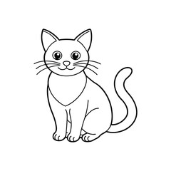 Cute Cat line art vector design