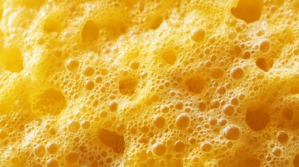 Wall Mural - Close-up of a yellow sponge with air bubbles.