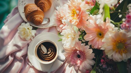 Wall Mural - Breakfast And Flowers For Loved One