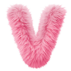 Wall Mural - PNG  Fur letter V pink white background accessories.