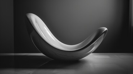 Canvas Print - a black and white photo of a curved object