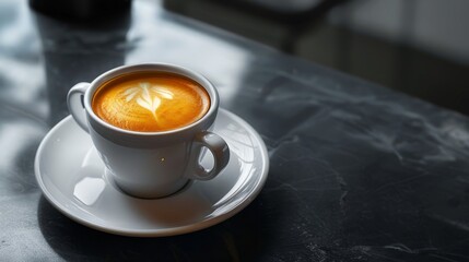 Wall Mural - Cup of coffee on a saucer