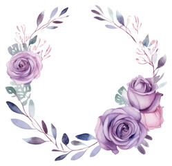 Poster - PNG  Elegant watercolor floral wreath