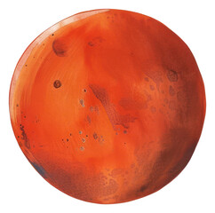 Poster - Abstract Mars watercolor illustration