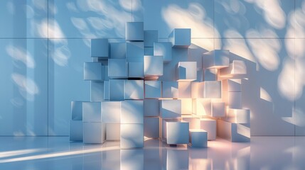 Wall Mural - Light And Cubes Modern Abstract Structure