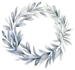 Wall Mural - PNG Elegant watercolor botanical wreath illustration