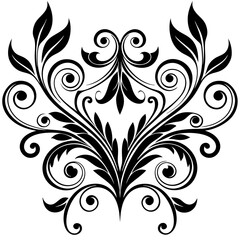 A grid of elegant decorative black flourishes art vector