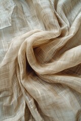 Wall Mural - A close-up shot of tan fabric on a bed, ideal for interior design or fashion-related projects