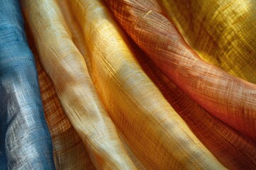 Poster - A close-up shot of vibrant and colorful fabric with intricate patterns