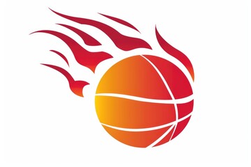 Wall Mural - A basketball with flames emerging from it