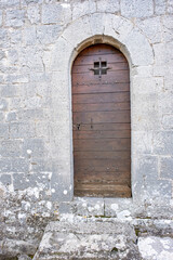 Sticker - close view of medieval door and doorway in provencal village in South of France