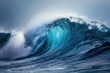 © Fotograf - A large ocean wave breaking in the middle of a calm sea