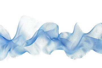 Wall Mural - A stylized representation of a blue wave on a white background, suitable for use in designs and compositions where a sense of movement and energy is desired