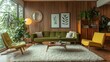 © Kanimalia - Mid Century Modern Living Room Interior Design.