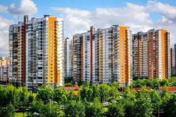 Poster - Cityscape with adjacent high-rise buildings