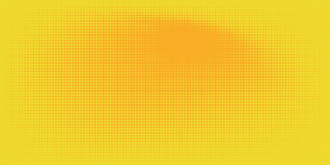 Poster - Dots halftone yellow orange color pattern gradient texture with technology digital background. Pop art comics style.