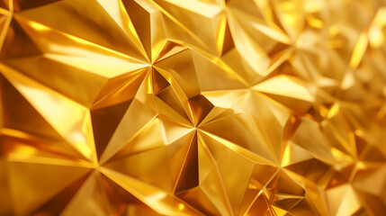 Wall Mural - A gold colored image with a lot of triangles and gold