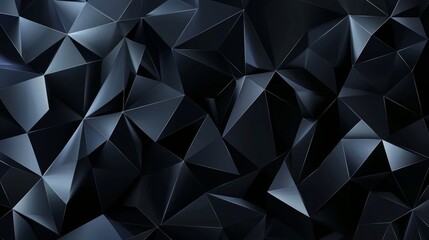 Wall Mural - Stock low poly minimalist geometric background in black.