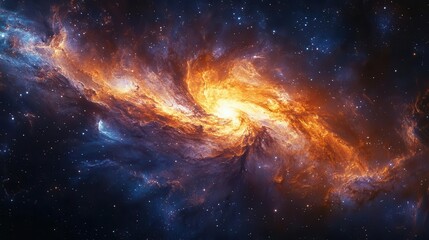 Wall Mural - cosmic nebula swirling with vibrant colors stars twinkling in 360degree view celestial bodies emerging from gaseous clouds surreal space panorama