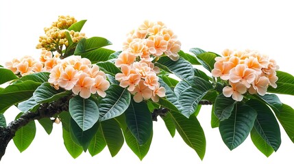 Aufkleber - Tropical plant  flower bush shrub tree isolated on white background with clipping path : Generative AI