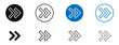 © wise - Right arrow vector icon in black and blue colors